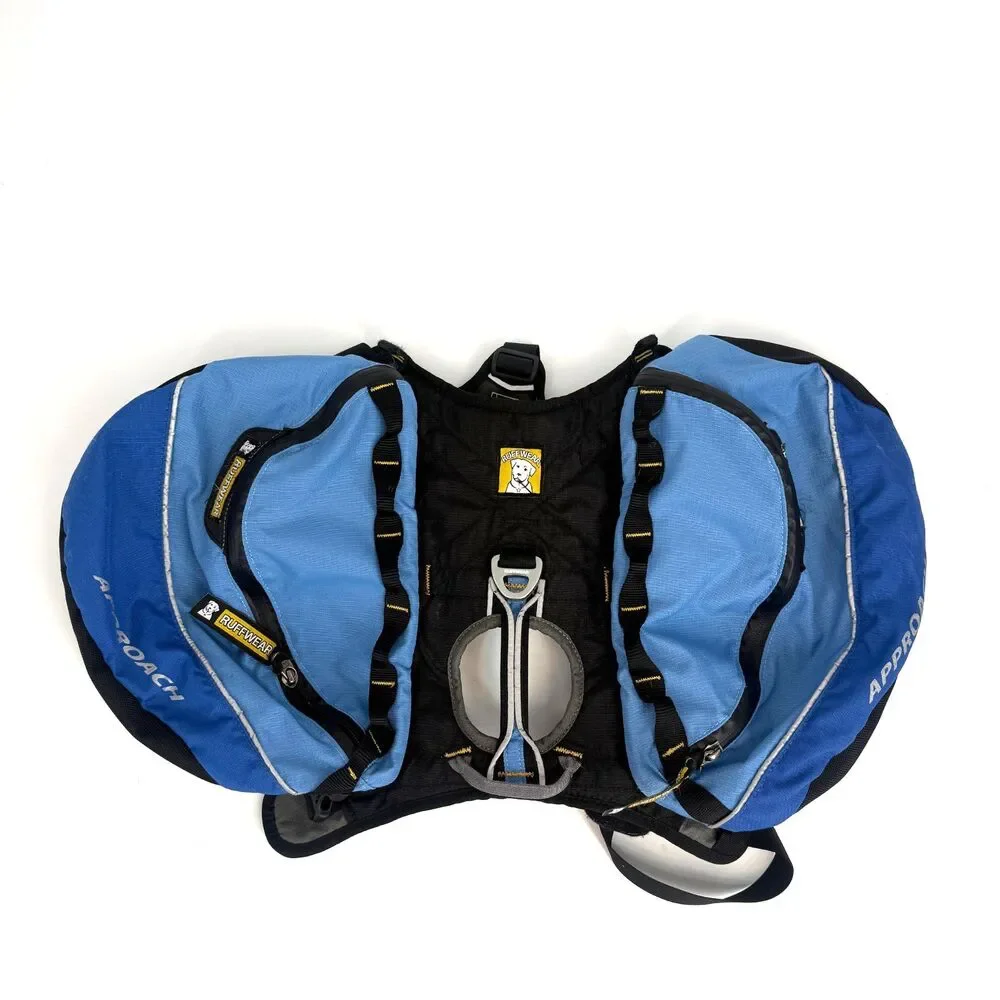 Ruffwear Approach Pack Dog Hiking Backpack Saddlebags Blue Size M